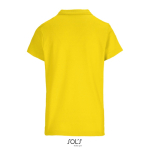 Polo femme 100% coton peigné col côtelé avec 3 boutons couleur doré vue arrière