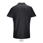 Polo unisexe 100% coton peigné col côtelé avec 2 boutons couleur noir vue arrière