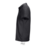 Polo unisexe 100% coton peigné col côtelé avec 2 boutons couleur noir vue latérale
