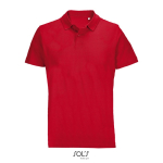 Polo unisexe 100% coton peigné col côtelé avec 2 boutons couleur rouge cinquième vue