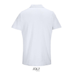 Polo unisexe 100% coton peigné col côtelé avec 2 boutons couleur blanc vue arrière