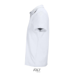 Polo unisexe 100% coton peigné col côtelé avec 2 boutons couleur blanc vue latérale