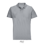 Polo unisexe 100% coton peigné col côtelé avec 2 boutons couleur gris huitième vue