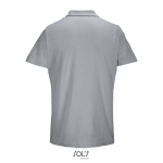Polo unisexe 100% coton peigné col côtelé avec 2 boutons couleur gris vue arrière