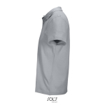 Polo unisexe 100% coton peigné col côtelé avec 2 boutons couleur gris vue latérale