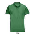 Polo unisexe 100% coton peigné col côtelé avec 2 boutons couleur vert huitième vue