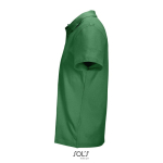 Polo unisexe 100% coton peigné col côtelé avec 2 boutons couleur vert vue latérale