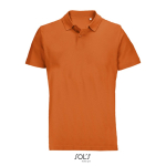 Polo unisexe 100% coton peigné col côtelé avec 2 boutons couleur orange