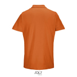 Polo unisexe 100% coton peigné col côtelé avec 2 boutons couleur orange vue arrière