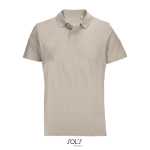 Polo unisexe 100% coton peigné col côtelé avec 2 boutons couleur beige