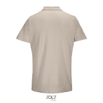 Polo unisexe 100% coton peigné col côtelé avec 2 boutons couleur beige vue arrière