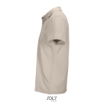Polo unisexe 100% coton peigné col côtelé avec 2 boutons couleur beige vue latérale