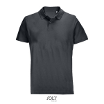 Polo unisexe 100% coton peigné col côtelé avec 2 boutons couleur gris foncé
