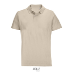 Polo unisexe 100% coton peigné col côtelé avec 2 boutons couleur nude