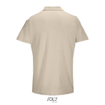 Polo unisexe 100% coton peigné col côtelé avec 2 boutons couleur nude vue arrière