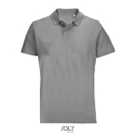 Polo unisexe 100% coton peigné col côtelé avec 2 boutons couleur gris clair