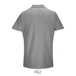 Polo unisexe 100% coton peigné col côtelé avec 2 boutons couleur gris clair vue arrière