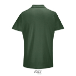 Polo unisexe 100% coton peigné col côtelé avec 2 boutons couleur vert foncé vue arrière