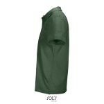 Polo unisexe 100% coton peigné col côtelé avec 2 boutons couleur vert foncé vue latérale