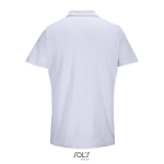 Polo unisexe 100% coton peigné col côtelé avec 2 boutons couleur lilas vue arrière