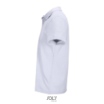 Polo unisexe 100% coton peigné col côtelé avec 2 boutons couleur lilas vue latérale
