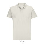 Polo unisexe 100% coton peigné col côtelé avec 2 boutons couleur blanc cassé