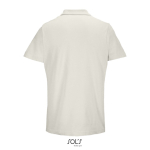 Polo unisexe 100% coton peigné col côtelé avec 2 boutons couleur blanc cassé vue arrière