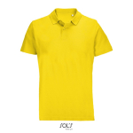 Polo unisexe 100% coton peigné col côtelé avec 2 boutons couleur doré