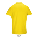 Polo unisexe 100% coton peigné col côtelé avec 2 boutons couleur doré vue arrière