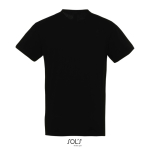 T-shirt unisexe en coton semi-peigné col rond 150 g/m2 couleur noir troisième vue