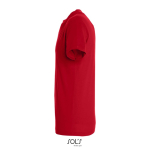 T-shirt unisexe en coton semi-peigné col rond 150 g/m2 couleur rouge vue latérale