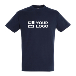 T-shirt unisexe en coton semi-peigné col rond 150 g/m2 couleur bleu ultramarine vue avec zone d'impression
