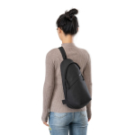 Sac bandoulière durable en rPET recyclé avec bretelles ajustables couleur noir quatrième vue