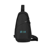 Sac bandoulière durable en rPET recyclé avec bretelles ajustables couleur noir avec zone d'impression
