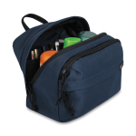 Trousse de toilette de voyage en RPET avec anse supérieure couleur bleu marine deuxième vue