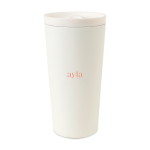 Gobelet thermos en acier recyclé avec isolation sous vide 500 ml couleur blanc vue avec logo