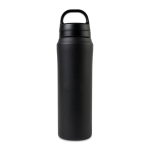 Gourde en acier inoxydable recyclé avec double bouchon 470 ml couleur noir