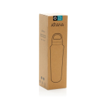 Bouteille thermos en inox recyclé anti‑transpiration 740 ml couleur noir deuxième vue avec boîte