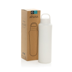Bouteille thermos en inox recyclé anti‑transpiration 740 ml couleur blanc vue avec boîte