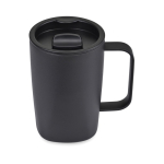 Tasse thermos pour café ou thé en acier inoxydable recyclé 450 ml couleur noir deuxième vue