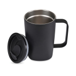 Tasse thermos pour café ou thé en acier inoxydable recyclé 450 ml couleur noir quatrième vue