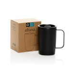 Tasse thermos pour café ou thé en acier inoxydable recyclé 450 ml couleur noir vue avec boîte
