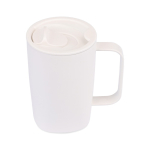Tasse thermos pour café ou thé en acier inoxydable recyclé 450 ml couleur blanc deuxième vue
