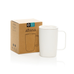 Tasse thermos pour café ou thé en acier inoxydable recyclé 450 ml couleur blanc vue avec boîte