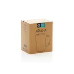 Tasse thermos pour café ou thé en acier inoxydable recyclé 450 ml couleur blanc deuxième vue avec boîte