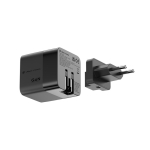 Chargeur rapide GaN écologique avec câble rétractable de 80 cm 65W couleur noir deuxième vue
