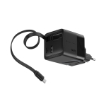 Chargeur rapide GaN écologique avec câble rétractable de 80 cm 65W couleur noir quatrième vue