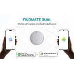 Porte‑clé localisateur écologique avec alarme pour Apple et Android couleur blanc vue d'ambiance