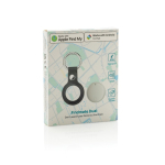 Porte‑clé localisateur écologique avec alarme pour Apple et Android couleur blanc deuxième vue avec boîte