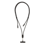 Tour de cou pour téléphone en RPET avec USB‑C et charge 60W couleur noir